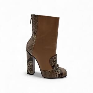 GUCCI PYTHON & LEATHER ANKLE BOOTS – SIZE 37